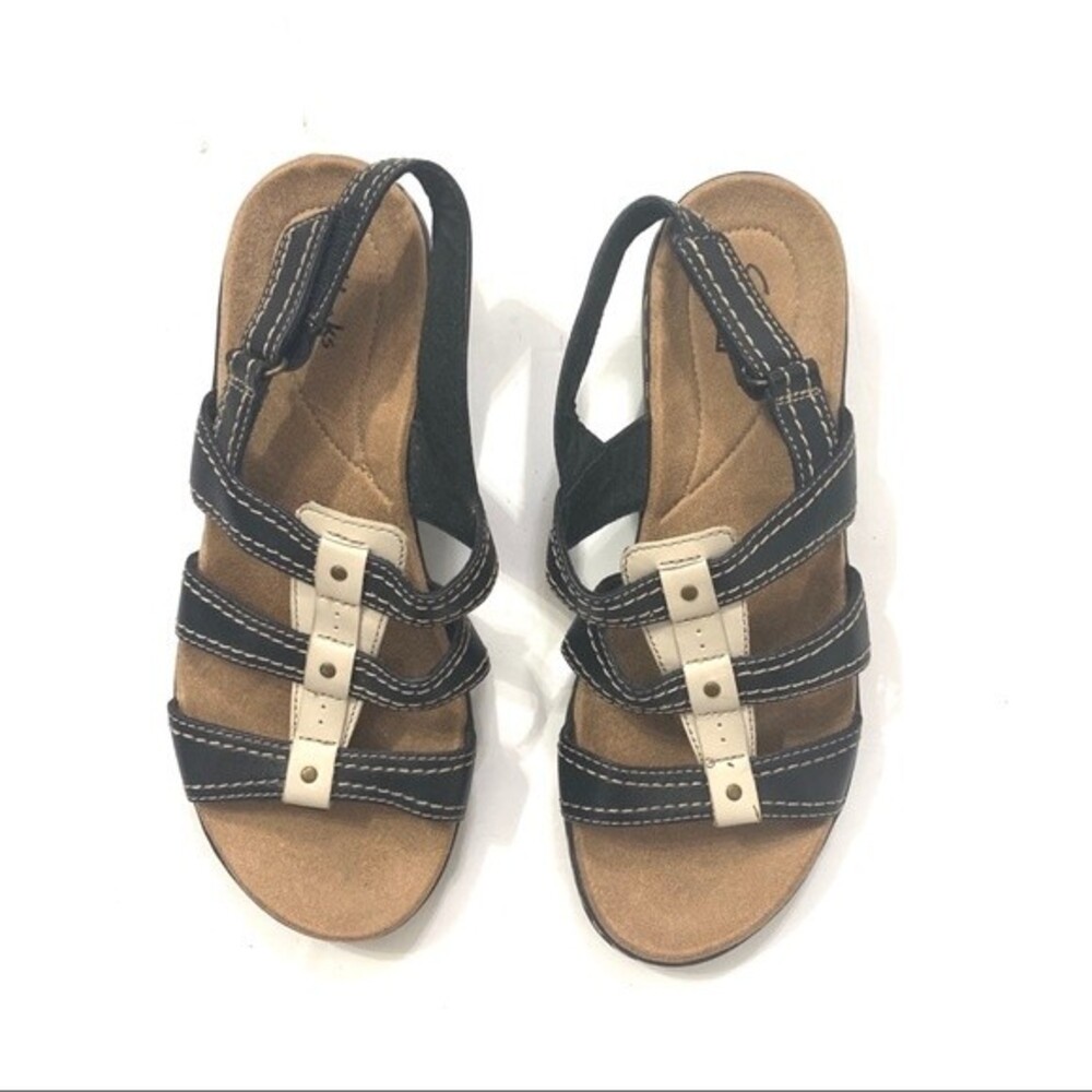 CLARKS sandals womens brown leather sandals size 8.5